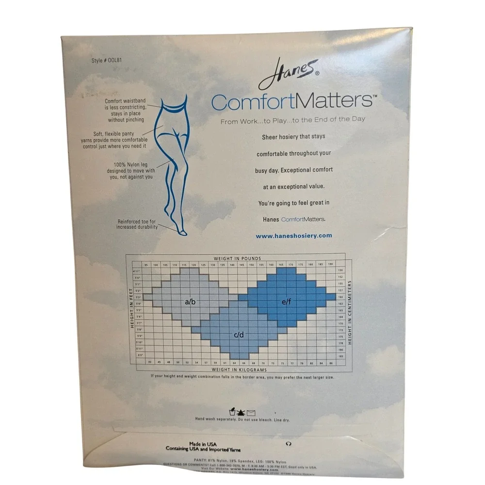 Vintage Hanes Pantyhose Bundle 3pk Silk Reflections ComfortMatters Size EF Black